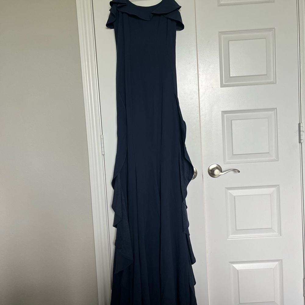 Zac Posen Navy Blue Maxi Dress